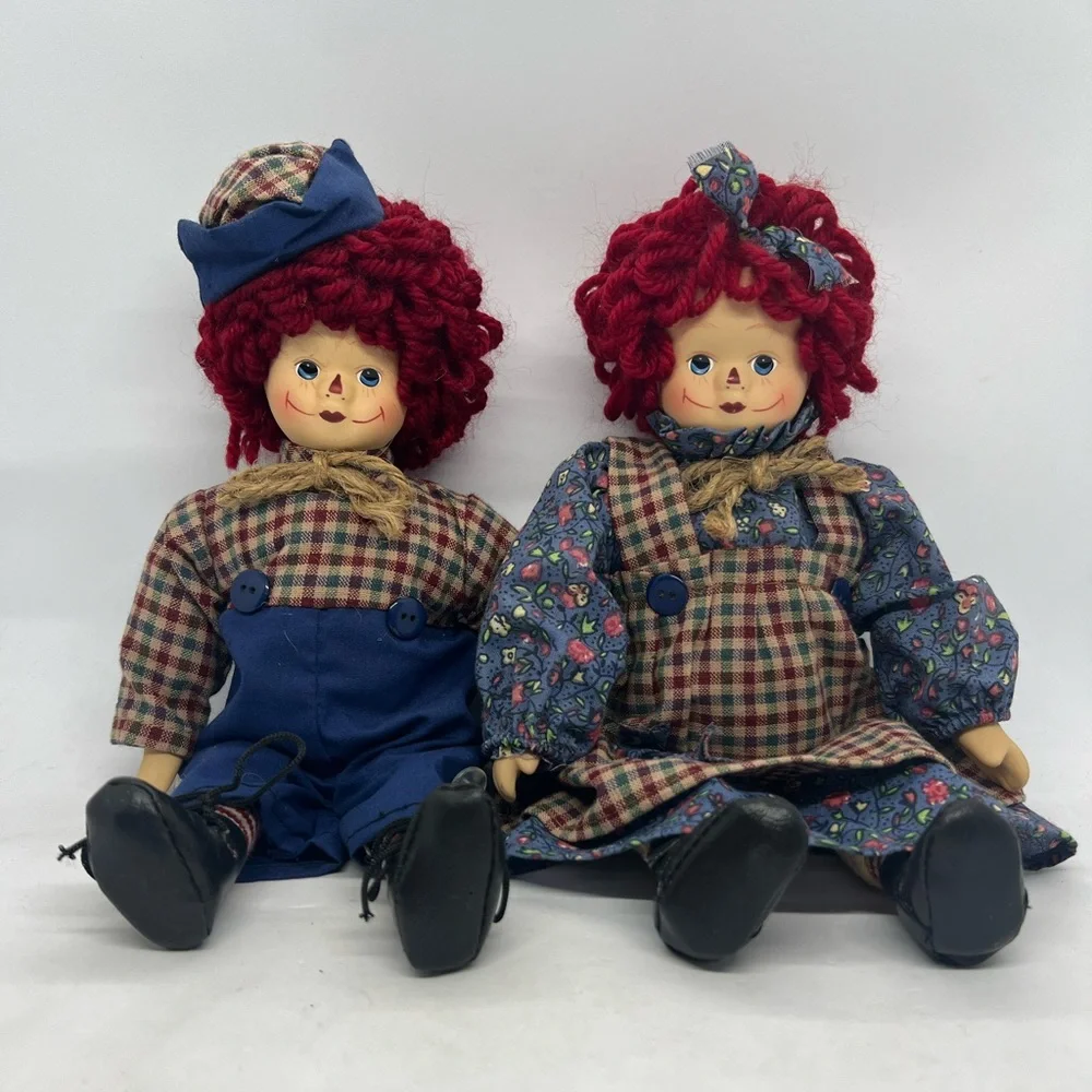 Springford Porcelain 10” Raggedy Ann & Andy Doll Set 1999.